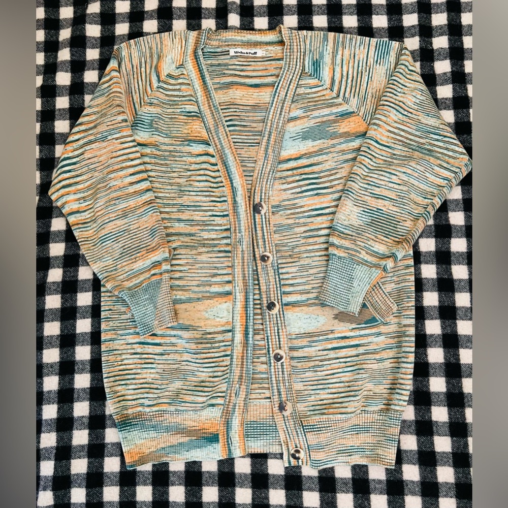 Misha & Puff Variegated cotton cardi, EUC, Size xs/s